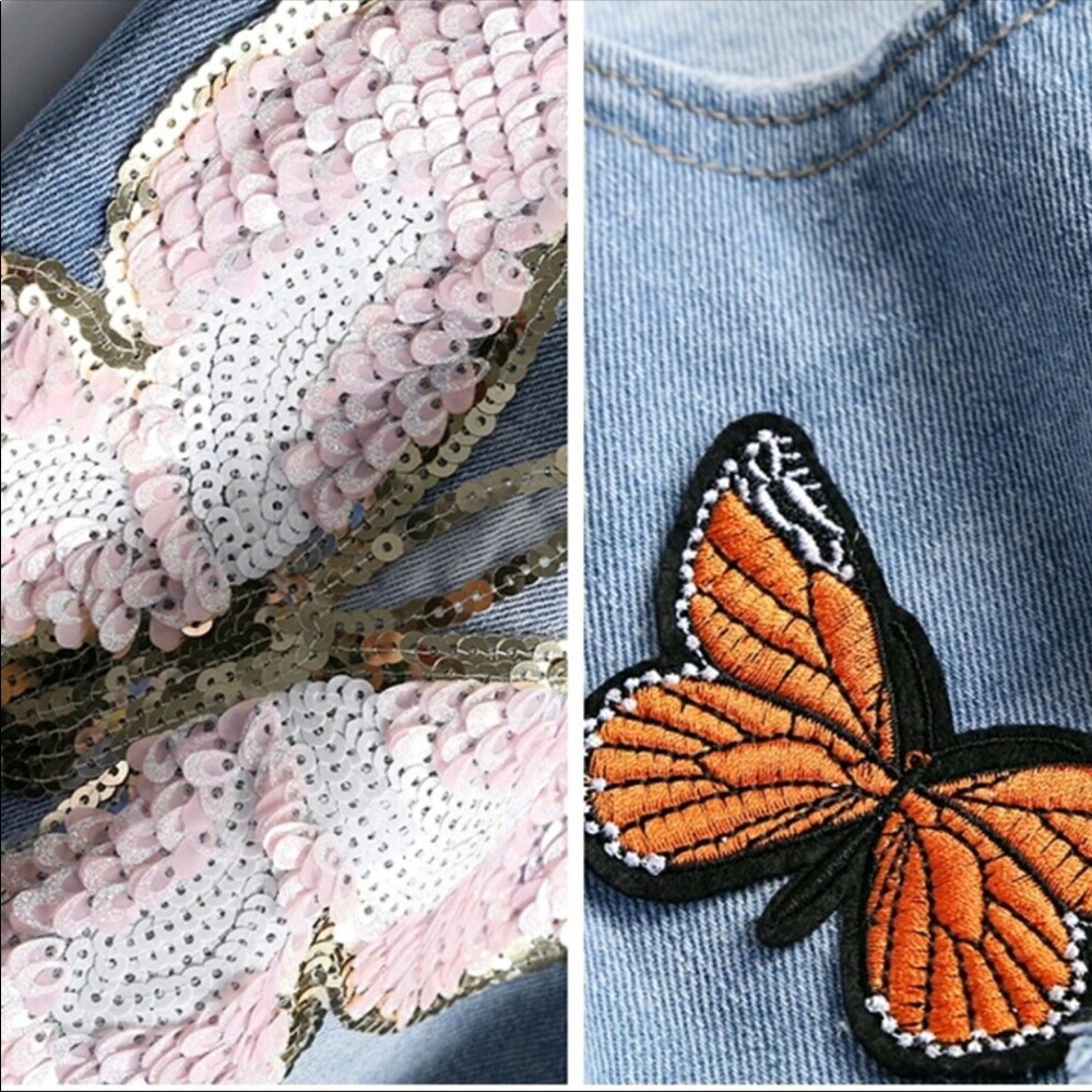 BUTTERFLY DETAILED DENIM JEANS - Picture 4 of 4